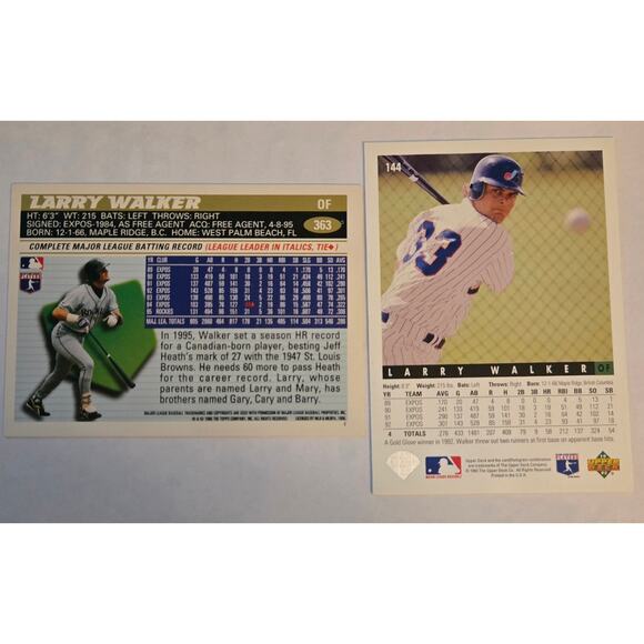 Lot of 11 Larry Walker MLB Baseball Cards - Picture 9 of 13